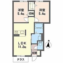 シャーメゾン鈴蘭台Ｃ C003 ｜ 兵庫県神戸市北区鈴蘭台北町２丁目6-18（賃貸アパート2LDK・1階・48.54㎡） その2