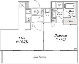 ミリアレジデンス馬込 4階1LDKの間取り