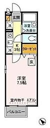 シーサイドスクウェア・Y 1階1Kの間取り