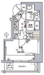 ハーモニーレジデンス木場ステーションフロント 1Kの間取図画像