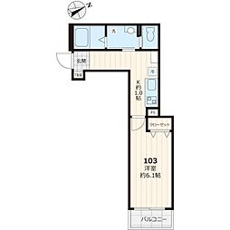 晴桜 セイラ 1階1Kの間取り