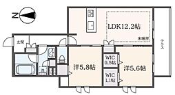 ChloeEast 2LDKの間取図画像