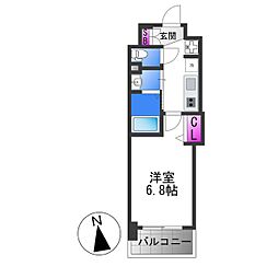Luxe深江橋II 8階1Kの間取り