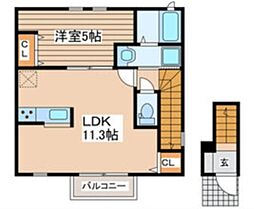 WOODVILLAGE 1LDKの間取図画像