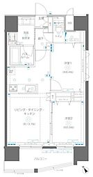 アルファレジデンシア南千住 15階2LDKの間取り