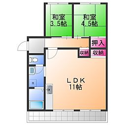 ヒルマンハウス 2LDKの間取図画像