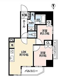 プレール・ドゥーク菊川駅前 2LDKの間取図画像