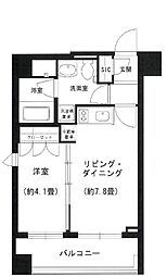 PORTO PARTIRE YOKOHAMA 4階1DKの間取り