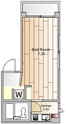 メゾン・アイル 2階1Kの間取り
