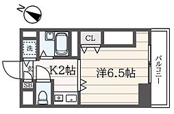 コスミック横浜 1Kの間取図画像
