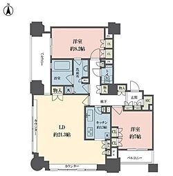 ルネ新宿御苑タワー 2LDKの間取図画像