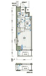 PARKWell大島 1Kの間取図画像