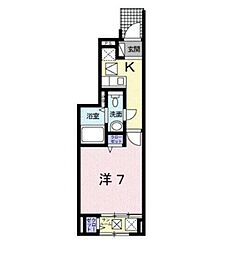 ヴィラパーチ小平 1階1Kの間取り