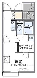 レオネクストＫｕｍａｇａｉ 1階1Kの間取り