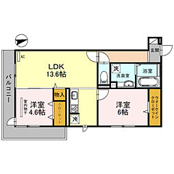 コウラニカイ・エヴァ 2LDKの間取図画像
