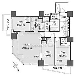 ザ・パークハウス三田ガーデンＴＯＷＥＲ棟 3階3LDKの間取り