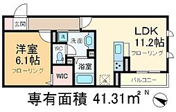 ウェルド 1階1LDKの間取り
