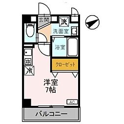 ベルテ ワンルームの間取図画像