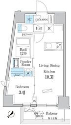 デュオフラッツ板橋大山 3階1LDKの間取り
