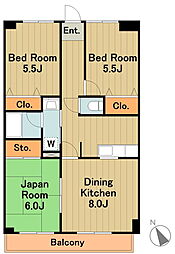 ベルヴィル 3LDKの間取図画像