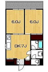MonteBlanc 2DKの間取図画像
