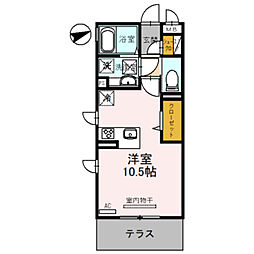 アネスティー ワンルームの間取図画像