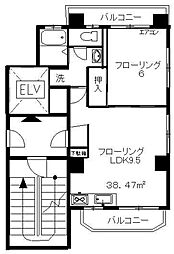 コスモ和光 1LDKの間取図画像