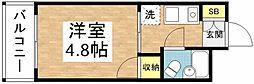 エトワール多摩川 1Kの間取図画像