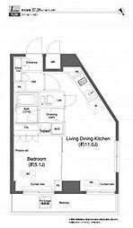 プラウドフラット小石川 1LDKの間取図画像