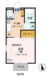 パセオ浦和 1Kの間取図画像