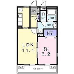 アミティエ1 1LDKの間取図画像