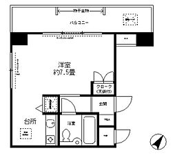 パーク・ノヴァ川崎 1Kの間取図画像