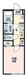 エクセラン竹ノ塚 1階1Kの間取り