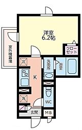 MQuarto三軒茶屋 2階1Kの間取り
