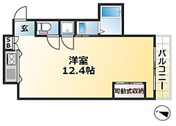 ロイスグラン神戸湊川公園 ワンルームの間取図画像