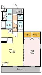 都営新宿線 瑞江駅 徒歩10分の賃貸アパート 1階1LDKの間取り