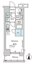 パークアクシス本所・親水公園 ワンルームの間取図画像
