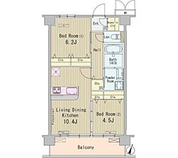 HIGASHIKOMATSUGAWA　APARTMENT 1階2SLDKの間取り