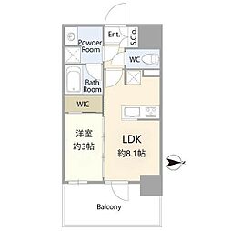 ネベル赤羽 2階1LDKの間取り