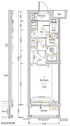 Log登戸Station side 1Kの間取図画像