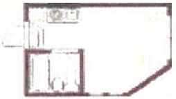 ライフピアセントラル 1階ワンルームの間取り