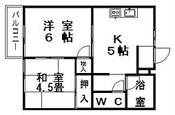 ビアメゾン小川 2Kの間取図画像