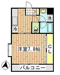 サンフィール3 1Kの間取図画像