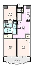 ボヌール秦野1 3DKの間取図画像