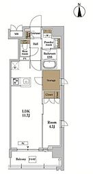 RJRプレシア蒲田 1LDKの間取図画像