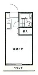 パークサイドB 1Kの間取図画像