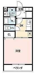 Ｐｒｉｍａｖｅｒａ7 1階1Kの間取り