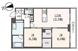 ソル・アネロ 2LDKの間取図画像