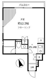 麻布イーストコート 5階1Kの間取り