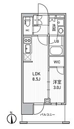 台東区元浅草1丁目マンション 1LDKの間取図画像